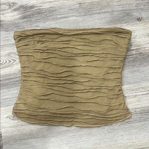 Princess Polly Ruched Beige Strapless Top